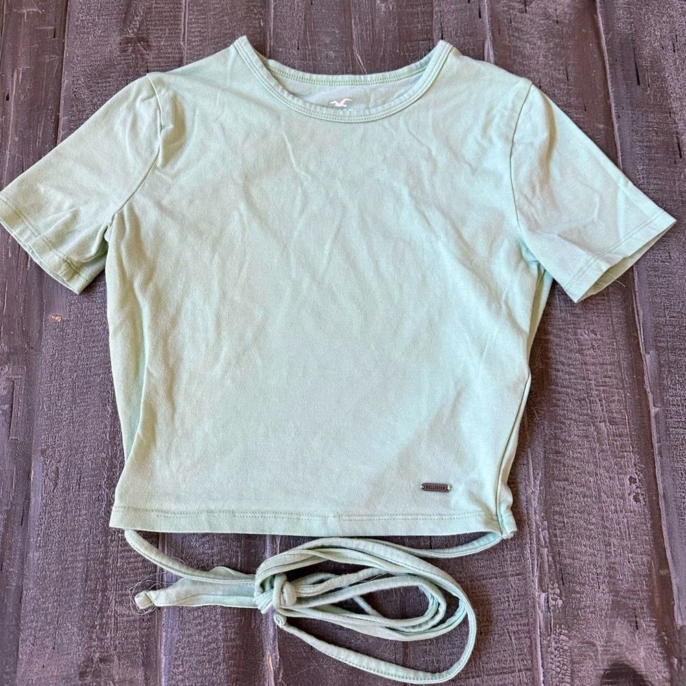 Hollister Girls Kids Green Cotton Must-Have Collection Baby Tee XS
